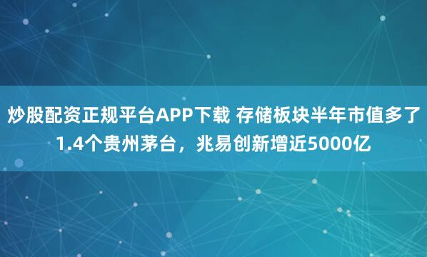 炒股配资正规平台APP下载 存储板块半年市值多了1.4个贵州茅台，兆易创新增近5000亿